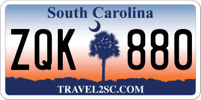 SC license plate ZQK880