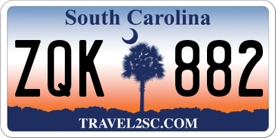 SC license plate ZQK882
