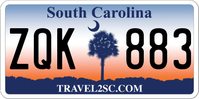 SC license plate ZQK883