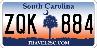 SC license plate ZQK884