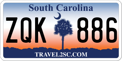 SC license plate ZQK886