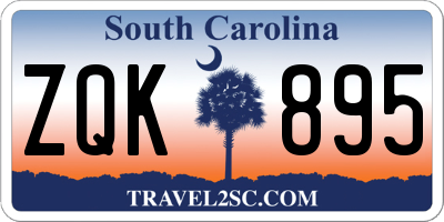 SC license plate ZQK895