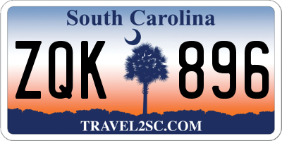 SC license plate ZQK896