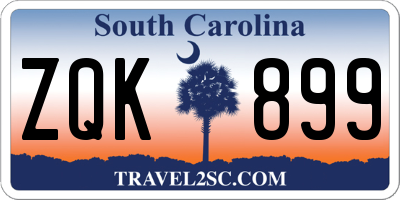 SC license plate ZQK899