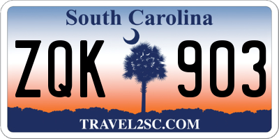 SC license plate ZQK903