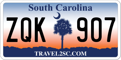 SC license plate ZQK907