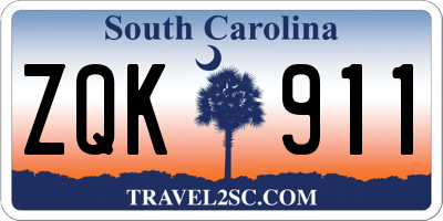 SC license plate ZQK911