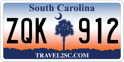 SC license plate ZQK912