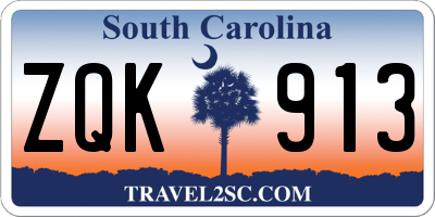 SC license plate ZQK913