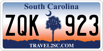 SC license plate ZQK923