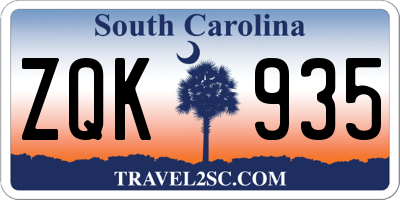 SC license plate ZQK935