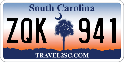 SC license plate ZQK941