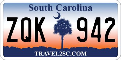 SC license plate ZQK942