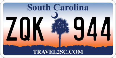 SC license plate ZQK944