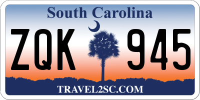 SC license plate ZQK945