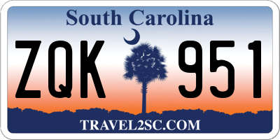 SC license plate ZQK951