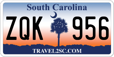 SC license plate ZQK956