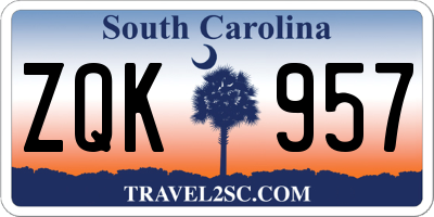 SC license plate ZQK957