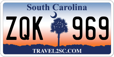 SC license plate ZQK969