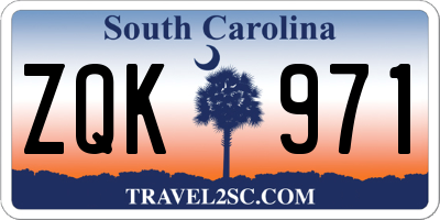 SC license plate ZQK971