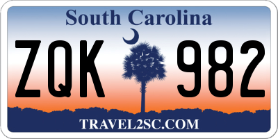 SC license plate ZQK982