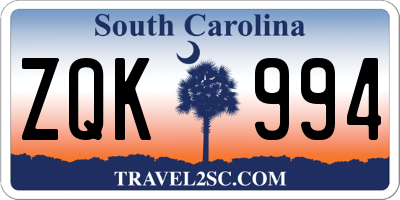 SC license plate ZQK994