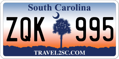 SC license plate ZQK995