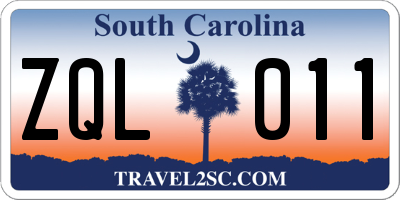 SC license plate ZQL011