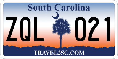 SC license plate ZQL021