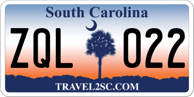 SC license plate ZQL022