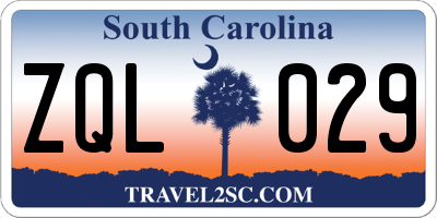 SC license plate ZQL029