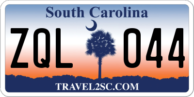 SC license plate ZQL044