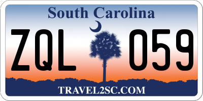 SC license plate ZQL059