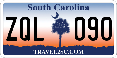 SC license plate ZQL090