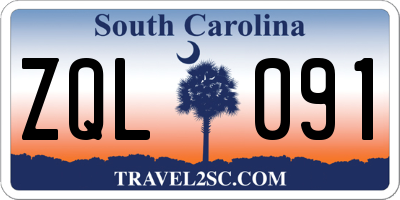 SC license plate ZQL091