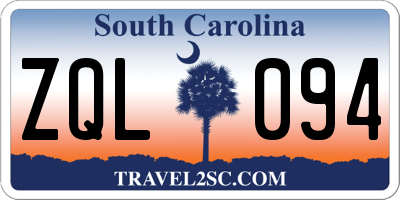 SC license plate ZQL094