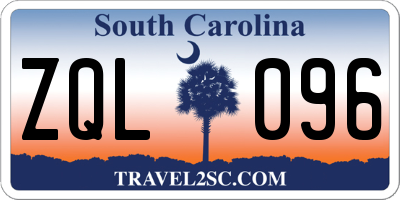 SC license plate ZQL096