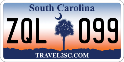 SC license plate ZQL099