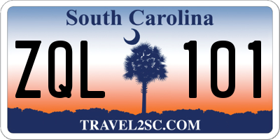 SC license plate ZQL101