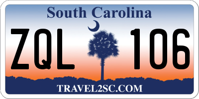 SC license plate ZQL106