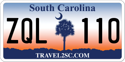 SC license plate ZQL110