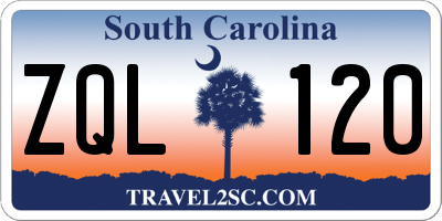 SC license plate ZQL120