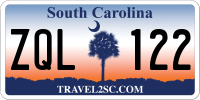 SC license plate ZQL122