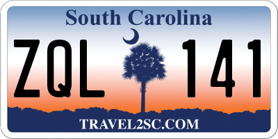 SC license plate ZQL141