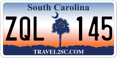 SC license plate ZQL145
