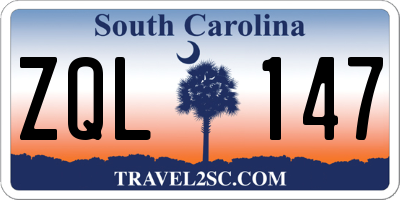SC license plate ZQL147