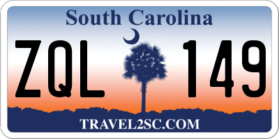 SC license plate ZQL149