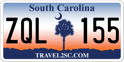 SC license plate ZQL155
