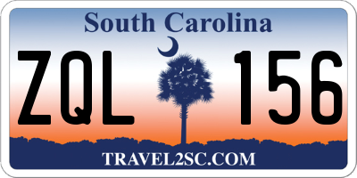 SC license plate ZQL156