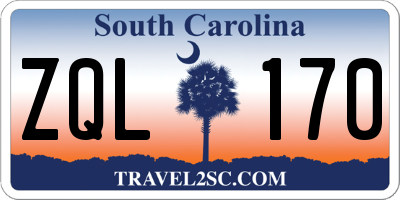 SC license plate ZQL170
